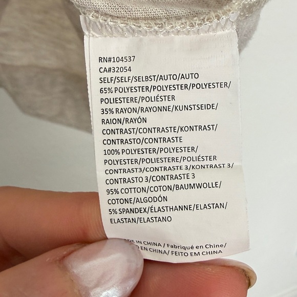 Anthropologie Tiny Cassidy Cream Lace Sleeve Satin Trim Blouse Top - Picture 8 of 11